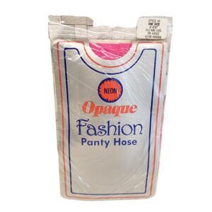 Vintage Opaque Panty Hose Neon Pink 80s One Size School Girl